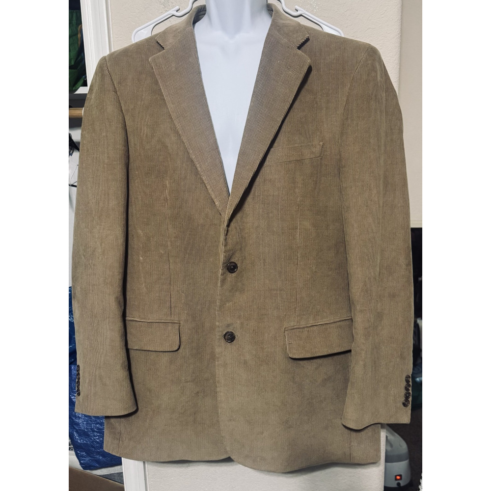 Joseph & Feiss Sport Coat Mens 44XL Tan Corduroy Preppy Blazer Jacket Long